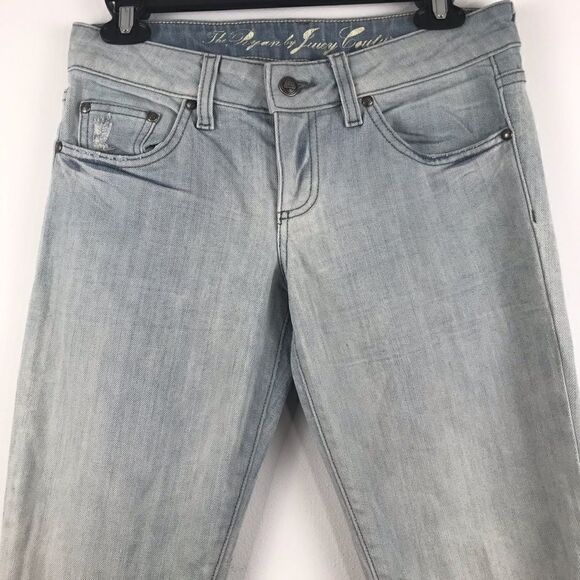 Juicy Couture The Ryan Light Wash Zipper Cuff Denim Jeans - Picture 5 of 12